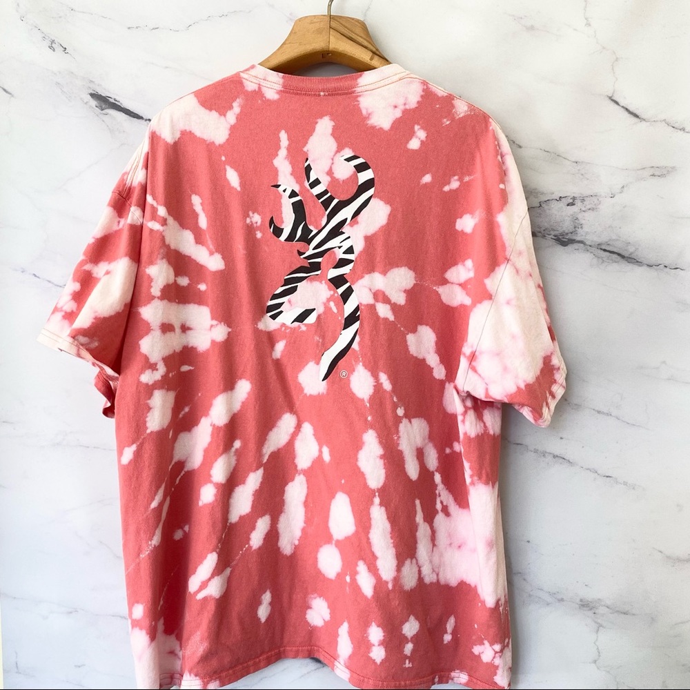 Browning Zebra Print Plus Size Custom Bleached Gr… - image 1